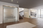 Milieu Loft Wohnzimmer mit Ufficio Mattierung Doppelflügeltür mit Motiv matt - Erkelenz
