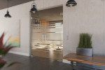 Milieubild von Selina Motiv matt 2-flg. Glaspendeltür mit Oberlicht DORMA Mundus BTS Variante 10 - Erkelenz