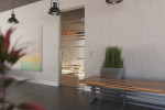 Milieubild von Selina Motiv matt Glaspendeltür mit Oberlicht DORMA Mundus BTS Variante 7 - Erkelenz
