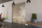 Milieubild von Lira Motiv klar 2-flg. Glaspendeltür mit Oberlicht DORMA Tensor Variante 2 - Erkelenz