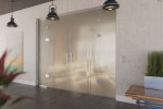 Milieubild von Vertigo Motiv klar 2-flg. Glaspendeltür mit zwei festen Seitenteilen und Oberlicht DORMA Tensor Variante 6 - Erkelenz