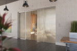 Milieubild von Linie 1 Motiv matt 2-flg. Glasschiebetür mit zwei festen Seitenteilen Sigma Flexible Variante 3 - Erkelenz
