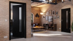 Main-Milieuansicht von Schwarz RAL 9005 LA 24 bandseitig Mattlack Basic Innentür - Huga