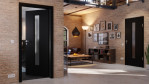 Main-Milieuansicht von Schwarz RAL 9005 LA 24 mittig Mattlack Basic Innentür - Huga