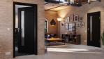 Main-Milieuansicht von Schwarz RAL 9005 LA 24 schlossseitig Mattlack Basic Innentür - Huga