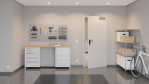 Front-Flur-Milieuansicht von GARANT Rauchschutztür D92-60 Dove Grey Resopal