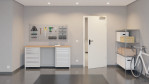 Front-Flur-Milieuansicht von GARANT Rauchschutztür W980ST15 Platinweiß GHK08
