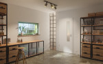 Main-Milieuansicht von GARANT Schallschutztür D354-60 Designer White Resopal mit Lichtausschnitt LA-5 schlossseitig