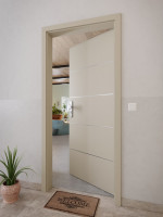 CloseUp-Milieuansicht von GARANT Wohnungseingangstür Aura 830 Matt Seidengrau 7044 G-TEC