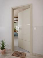 CloseUp-Milieuansicht von GARANT Wohnungseingangstür Aura 833 Matt Seidengrau 7044 G-TEC