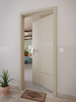 CloseUp-Milieuansicht von GARANT Wohnungseingangstür Aura 834 Matt Seidengrau 7044 G-TEC