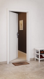 CloseUp-Milieuansicht von GARANT Wohnungseingangstür Aura 851 Matt Weißlack 9016 G-TEC