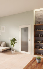Detail-Milieuansicht von GARANT Zimmertür Sylt Weißlack 9010 CePaL mit Lichtausschnitt STL1