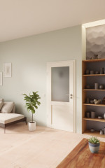 Detail-Milieuansicht von GARANT Zimmertür Sylt Weißlack 9010 CePaL mit Lichtausschnitt STL2
