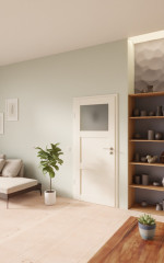 Detail-Milieuansicht von GARANT Zimmertür Sylt Weißlack 9010 CePaL mit Lichtausschnitt STL3/1