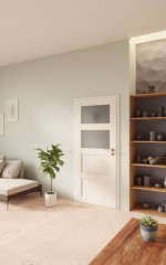 Detail-Milieuansicht von GARANT Zimmertür Sylt Weißlack 9010 CePaL mit Lichtausschnitt STL4/2