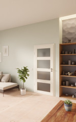 Detail-Milieuansicht von GARANT Zimmertür Sylt Weißlack 9010 CePaL mit Lichtausschnitt STL4/4