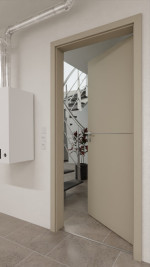 Detail-Milieuansicht von GARANT Wärmeschutztür Aura 831 Matt Seidengrau 7044 G-TEC
