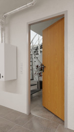 Detail-Milieuansicht von Brandschutztür T90 Nova Ahorn HPL - Jeld-Wen