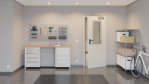 Front-Milieuansicht von Innentür-Set Stahl mit Feuerschutzfunktion T30-1 FSA-62 mit Rechteckverglasung Ausschnitt 2 inkl. Blockzarge - Teckentrup