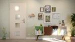 Front-Milieuansicht von GARANT Wohnungseingangstür 0160-60 Silver Grey CePaL mit Lichtausschnitt LA-10