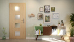Front-Milieuansicht von GARANT Wohnungseingangstür Authentic Achat GCK08 mit Lichtausschnitt LA-10