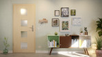 Front-Milieuansicht von GARANT Wohnungseingangstür Authentic Sand GCK08 mit Lichtausschnitt LA-10