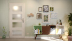 Front-Milieuansicht von GARANT Wohnungseingangstür 0160-60 Silver Grey CePaL mit Lichtausschnitt LA-11