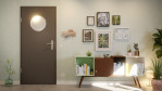 Front-Milieuansicht von GARANT Wohnungseingangstür 10622-60 Ebony CePaL mit Lichtausschnitt LA-13