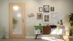Front-Milieuansicht von GARANT Wohnungseingangstür Authentic Achat GCK08 mit Lichtausschnitt LA-2