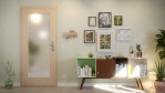 Front-Milieuansicht von GARANT Wohnungseingangstür Authentic Akazie GCK08 mit Lichtausschnitt LA-2