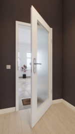 Front-Milieuansicht von GARANT Wohnungseingangstür U11209SD Edelweiß GHK08 mit Lichtausschnitt LA-2