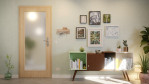 Front-Milieuansicht von GARANT Wohnungseingangstür Authentic Achat GCK08 mit Lichtausschnitt LA-3