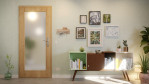 Front-Milieuansicht von GARANT Wohnungseingangstür Authentic Risseiche GCK08 mit Lichtausschnitt LA-3