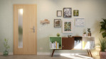 Front-Milieuansicht von GARANT Wohnungseingangstür Authentic Achat GCK08 mit Lichtausschnitt LA-4 bandseitig