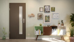 Front-Milieuansicht von GARANT Wohnungseingangstür 10622-60 Ebony CePaL mit Lichtausschnitt LA-4 schlossseitig