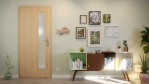 Front-Milieuansicht von GARANT Wohnungseingangstür Authentic Achat GCK08 mit Lichtausschnitt LA-4 schlossseitig