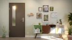 Front-Milieuansicht von GARANT Wohnungseingangstür 10622-60 Ebony CePaL mit Lichtausschnitt LA-5 bandseitig