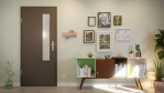 Front-Milieuansicht von GARANT Wohnungseingangstür 10622-60 Ebony CePaL mit Lichtausschnitt LA-5 schlossseitig