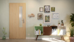 Front-Milieuansicht von GARANT Wohnungseingangstür Authentic Achat GCK08 mit Lichtausschnitt LA-5 schlossseitig