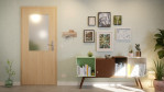 Front-Milieuansicht von GARANT Wohnungseingangstür Authentic Achat GCK08 mit Lichtausschnitt LA-6