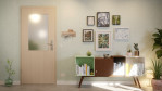 Front-Milieuansicht von GARANT Wohnungseingangstür Authentic Akazie GCK08 mit Lichtausschnitt LA-6