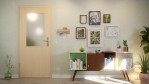 Front-Milieuansicht von GARANT Wohnungseingangstür Authentic Sand GCK08 mit Lichtausschnitt LA-6