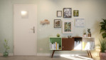 Front-Milieuansicht von GARANT Wohnungseingangstür 0160-60 Silver Grey CePaL mit Lichtausschnitt LA-7