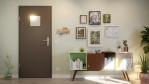Front-Milieuansicht von GARANT Wohnungseingangstür 10622-60 Ebony CePaL mit Lichtausschnitt LA-7
