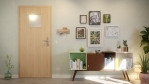 Front-Milieuansicht von GARANT Wohnungseingangstür Authentic Achat GCK08 mit Lichtausschnitt LA-8