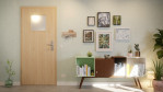 Front-Milieuansicht von GARANT Wohnungseingangstür Authentic Achat GCK08 mit Lichtausschnitt LA-9
