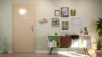 Front-Milieuansicht von GARANT Wohnungseingangstür Authentic Akazie GCK08 mit Lichtausschnitt LA-9