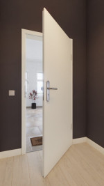 Front-Milieuansicht von CLASSEN Wohnungseingangstür Weiß RAL 9010 CPL 4.1