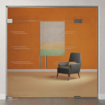 Bild von Aida Motiv matt 2-flg. Glaspendeltür mit einem Seitenteil und Oberlicht DORMA Mundus BTS Variante 11 - Erkelenz